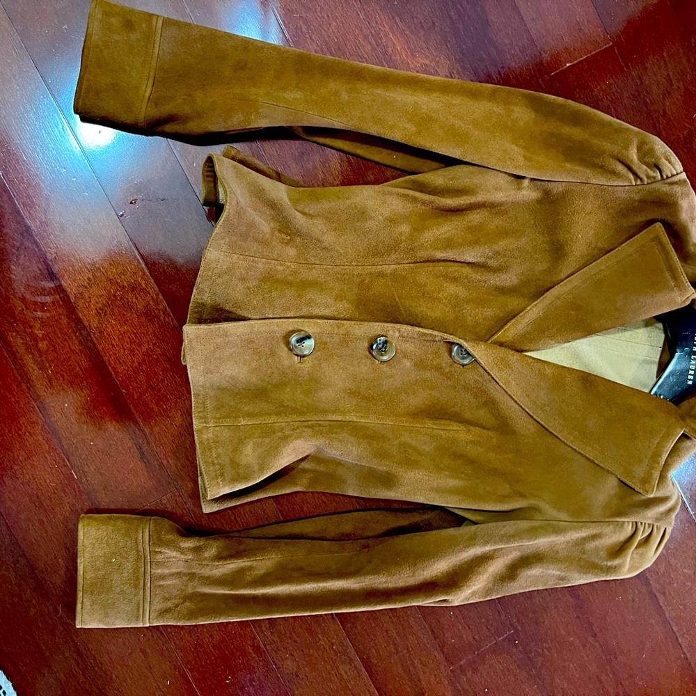 Ralph Lauren Purple Label Collection Suede fitted Womens jacket, Size 6 - Picture 3 of 16